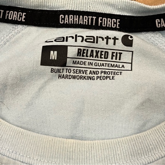 Men's Carhartt Force T Shirts Size M Lot Of 3 Light Blue, Blue, And Green - Picture 5 of 6